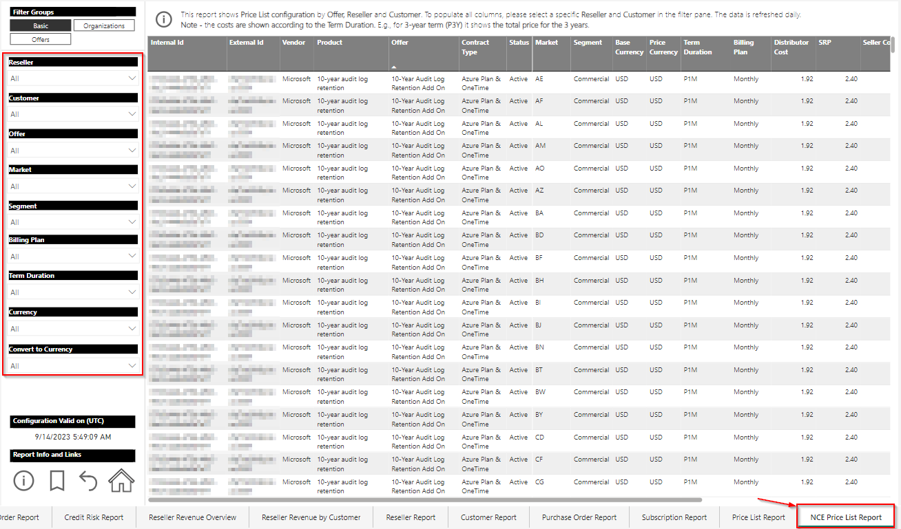 NCE_price_list_report.png